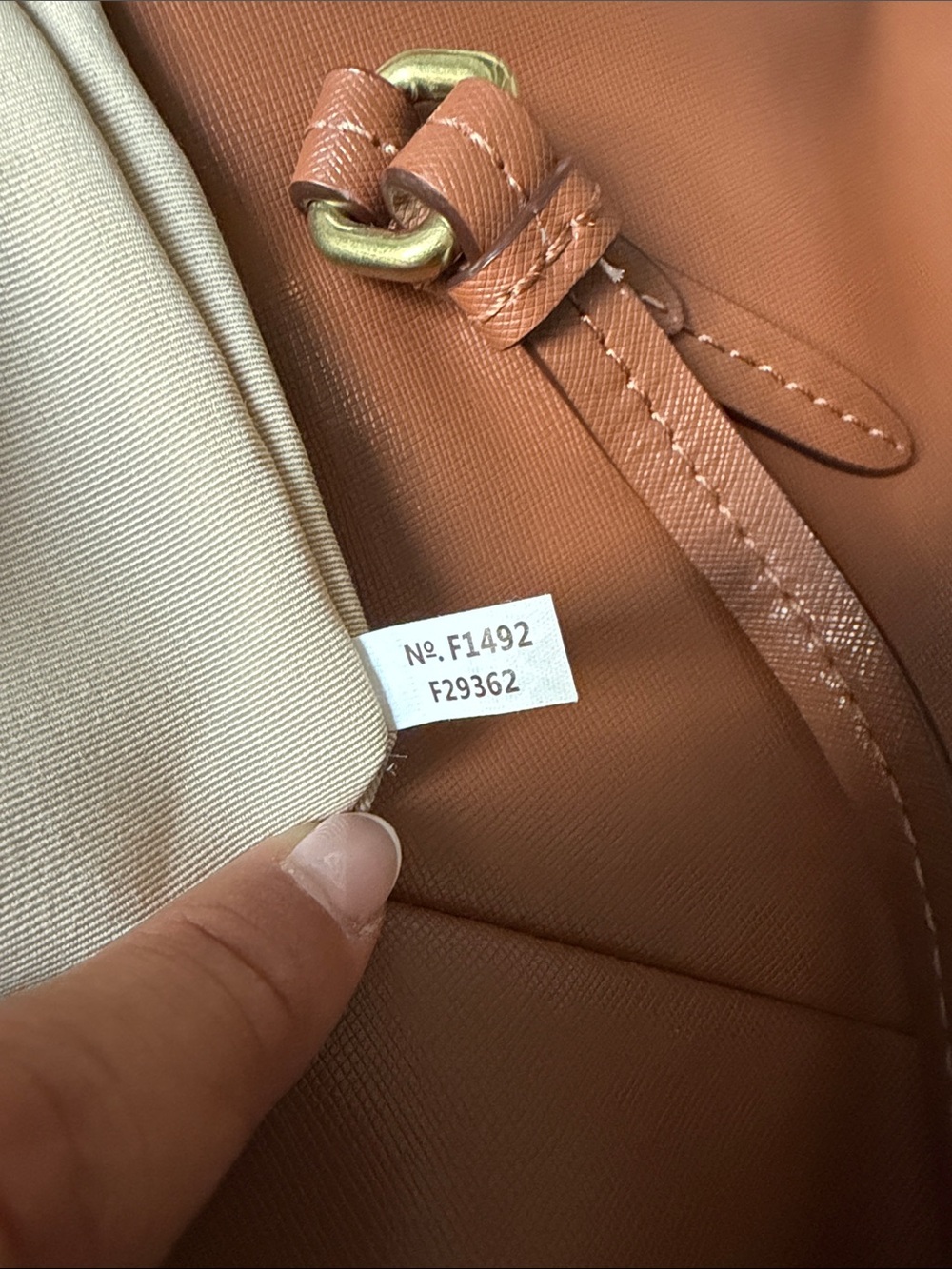 Authentic Coach Peyton Carryall Brown Drawstring Saffiano Leather Tote/Bag - Picture 9 of 16